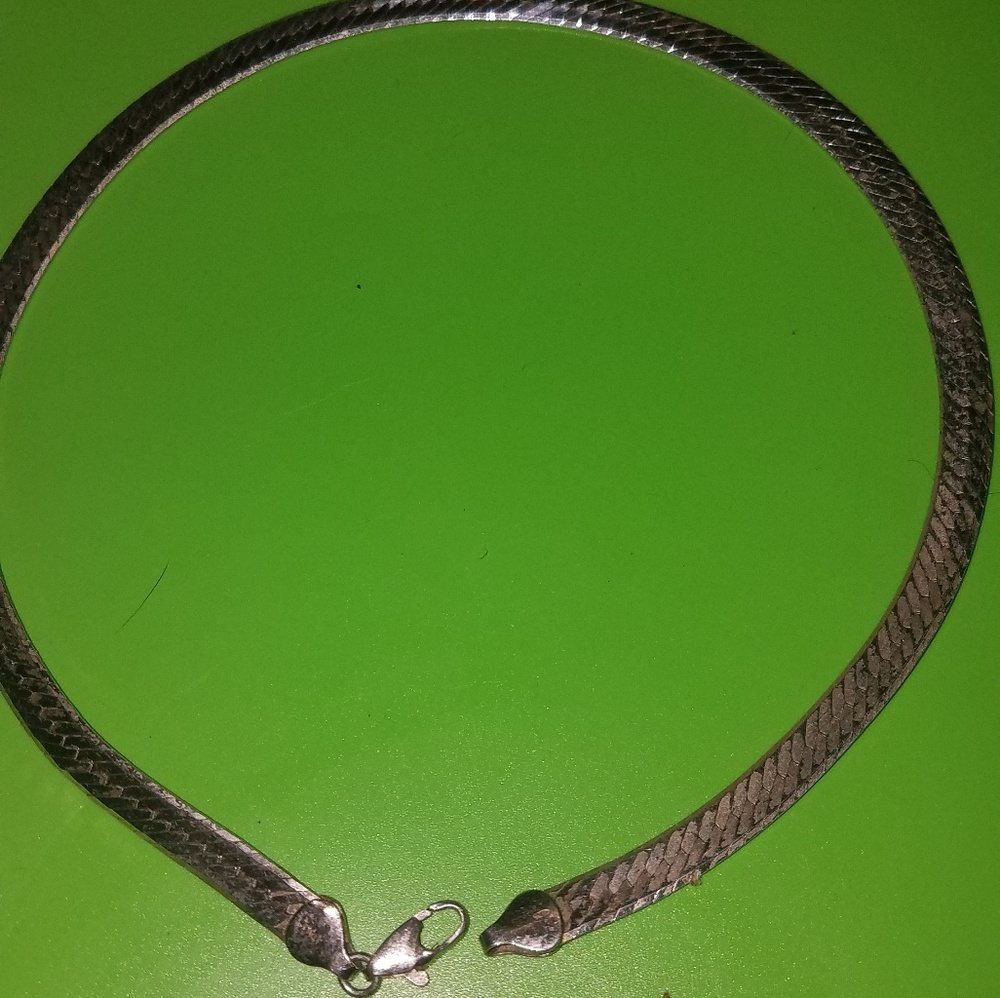 925 silver Italy herringbone necklace